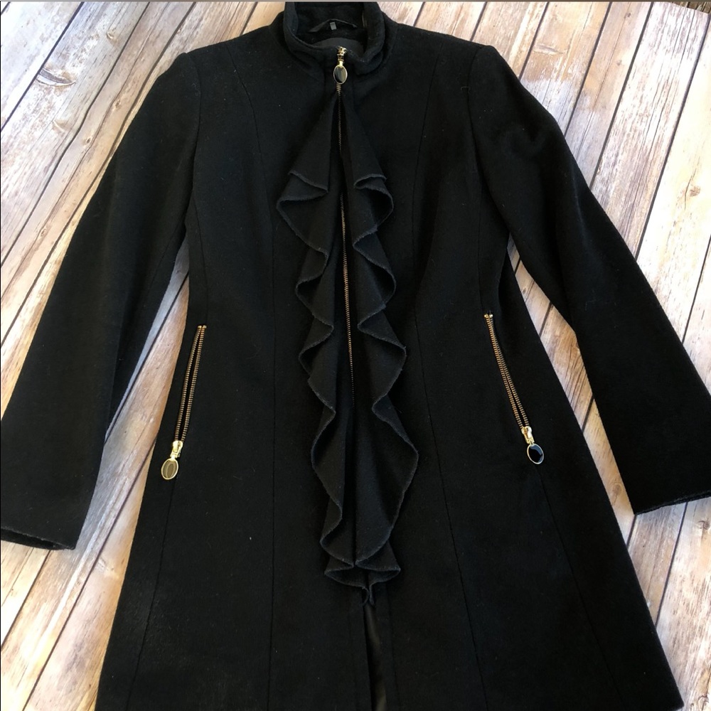 Black, 3/4 length coat by Tahari.